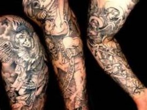 Amazing Fallen Angel Tattoo on Full Sleeve